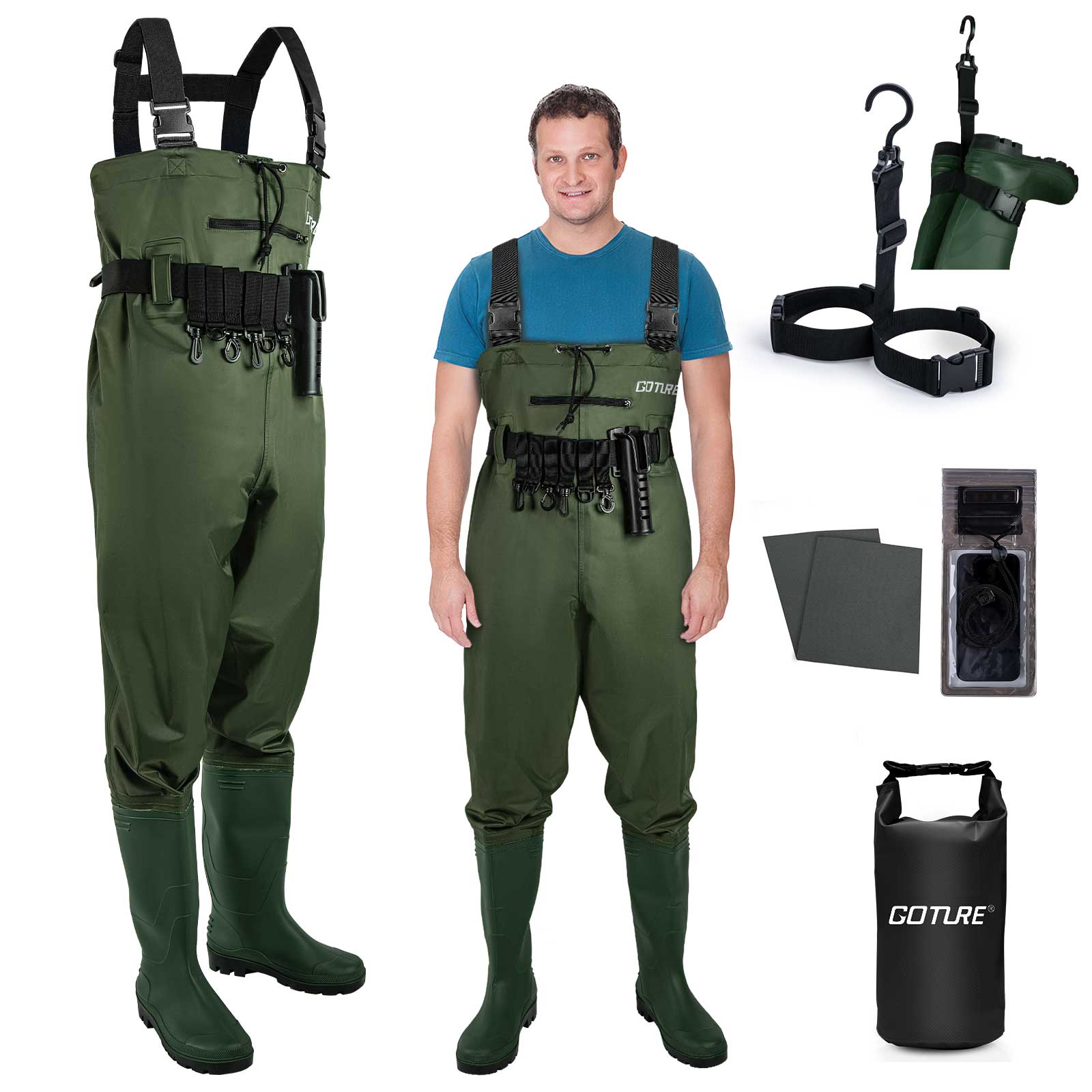 Outdoor Hunting Boots For Men - Goture outdoor Waterproof Bootfoot Chest Waders