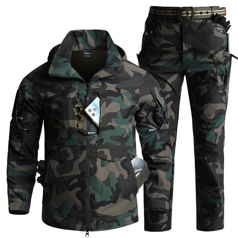 Hunting Outdoors - Men Camouflage Tactical Gear Set Hooded