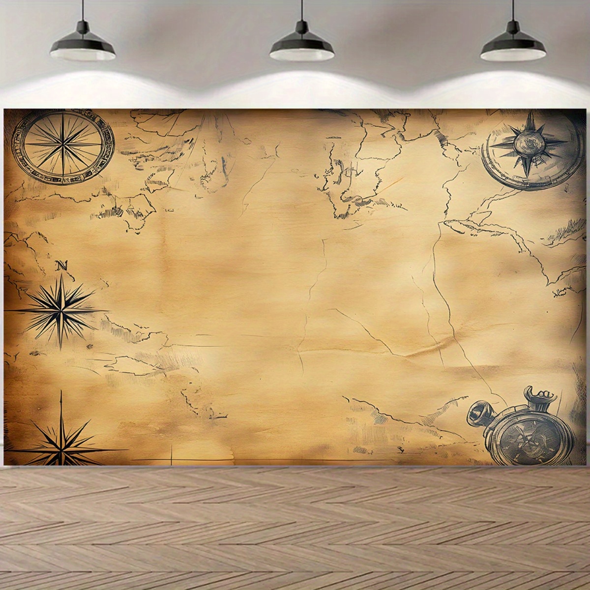 Pirate map banner, pirate prop - Outdoor Hunting Events ulasan dan harga
