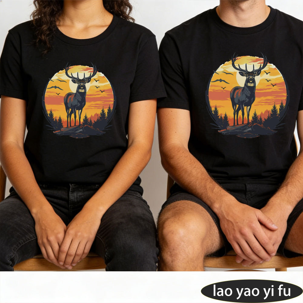 Vintage Stag Deer Sunset Fores - Hunting Outdoor Apparel ulasan dan harga