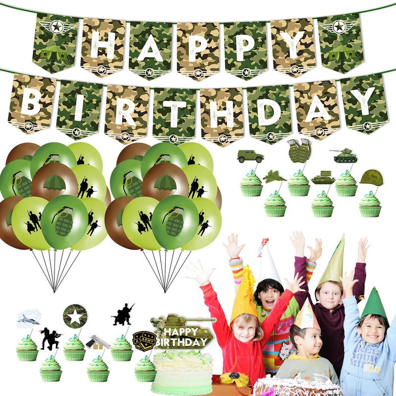 Camouflage Birthday Decoration - Hunting Outdoor Boys ulasan dan harga
