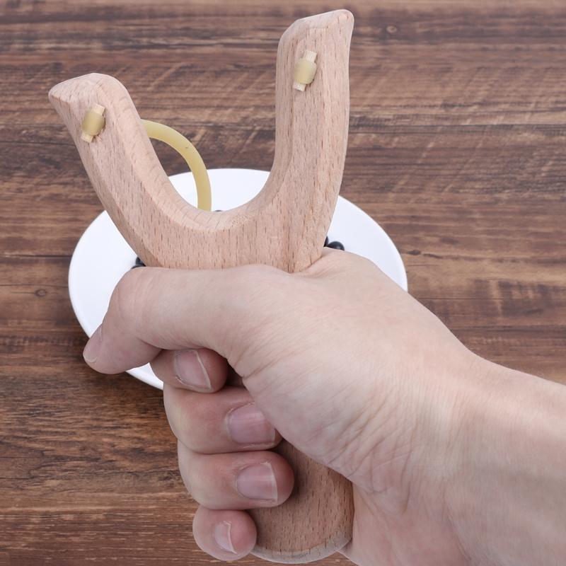 Natural Wooden With Rubber Ban - Outdoor Hunting Launcher ulasan dan harga