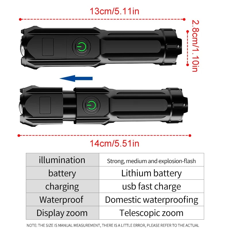 Strong Light LED Flashlight US - Outdoor Hunting Lights ulasan dan harga
