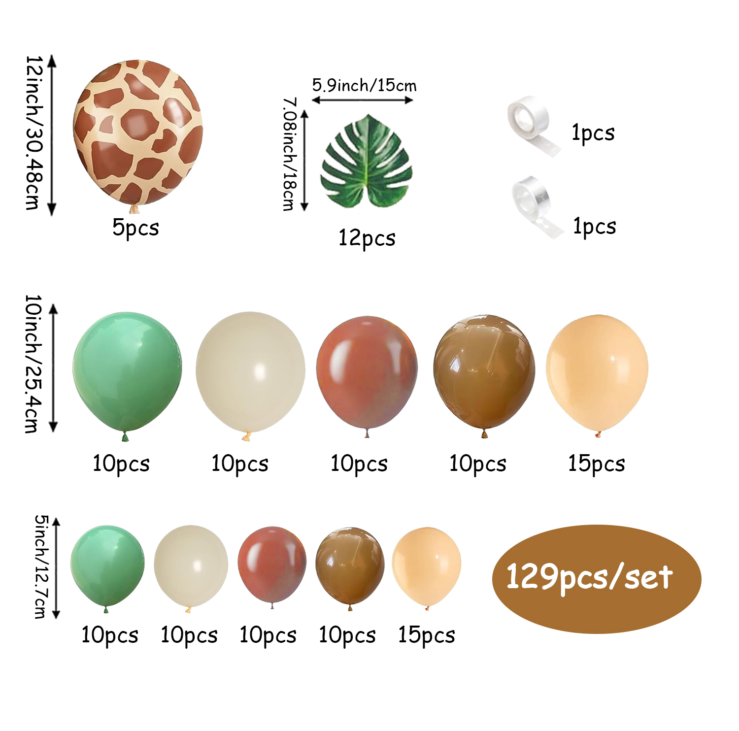 129-Piece Sage Green and Brown - Outdoor Hunting Events ulasan dan harga