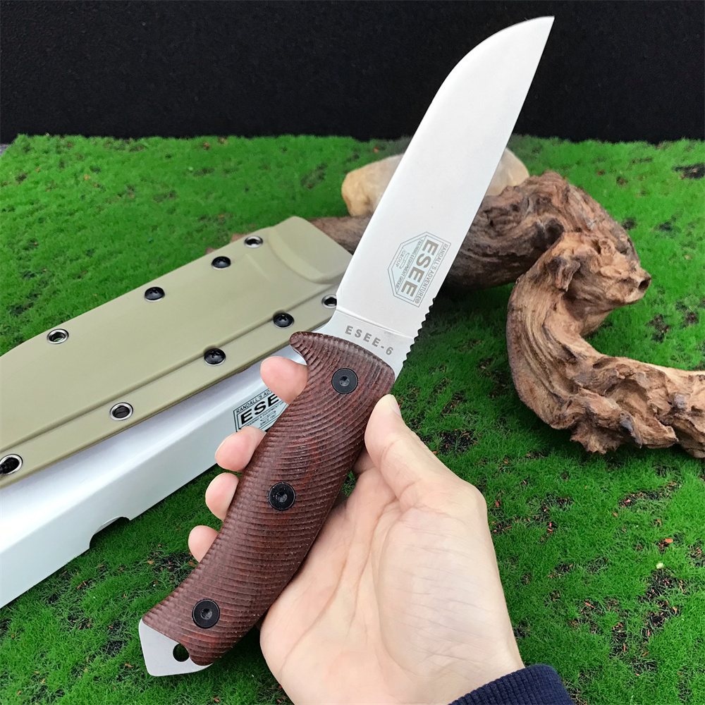 New Specific ESEE-6 Fixed Blad - Knife Hunting Fixed Blade ulasan dan harga