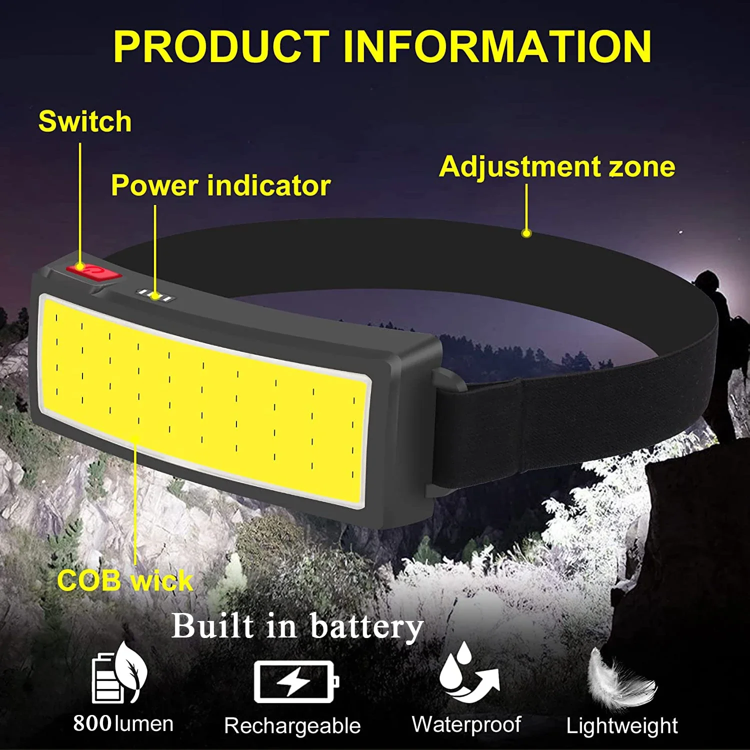 COB Portable LED Headlights Ou - Hunting Outdoors ulasan dan harga