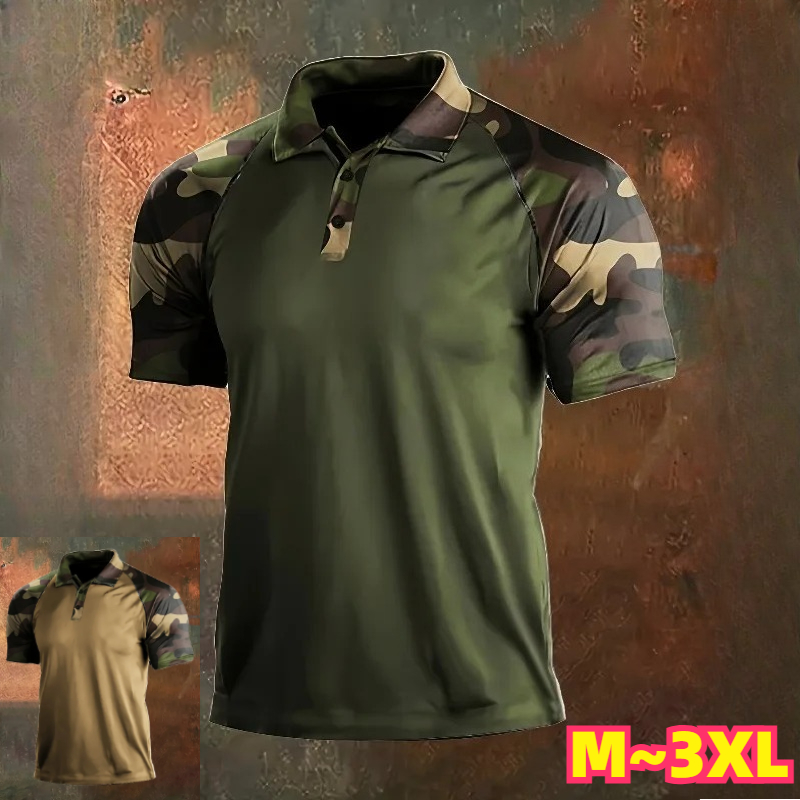 Men's Tactical Camo Polo Shirt - Hunting Outdoor Apparel ulasan dan harga