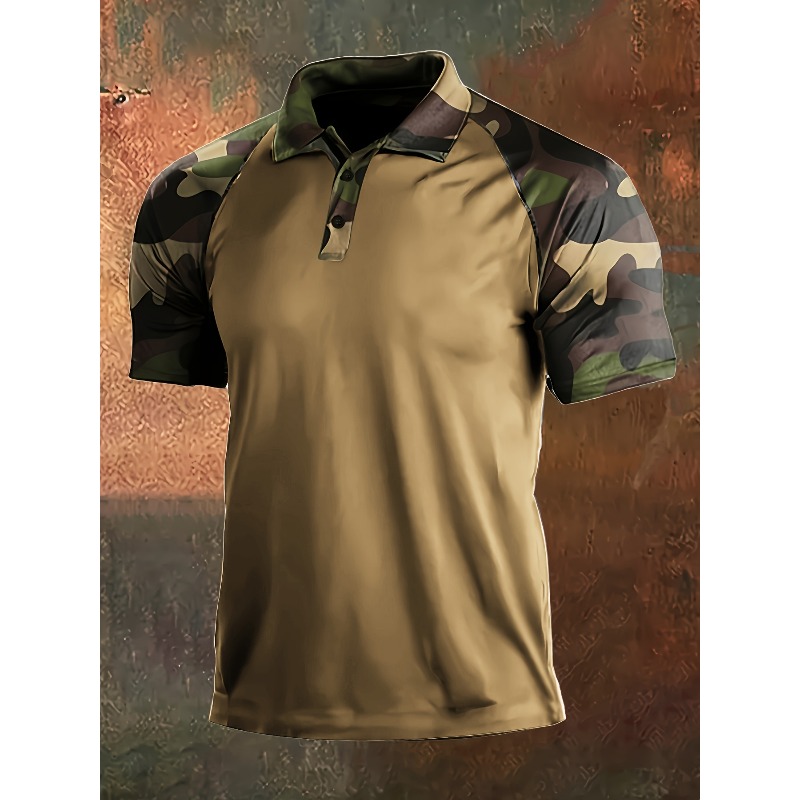 Men's Tactical Camo Polo Shirt - Hunting Outdoor Apparel ulasan dan harga
