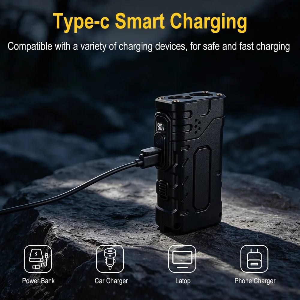 BORUIiT Hand Crank EDC LED Fla - Outdoor Hunting Lights ulasan dan harga