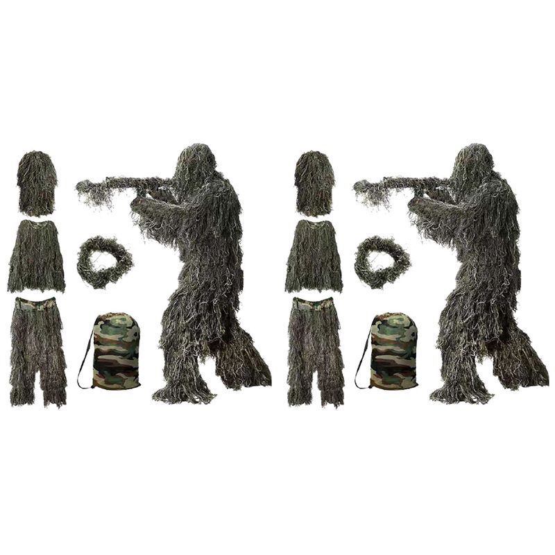 AEF6-2X 5 In 1 Ghillie Suit,3D - Hunting Outdoor Apparel ulasan dan harga