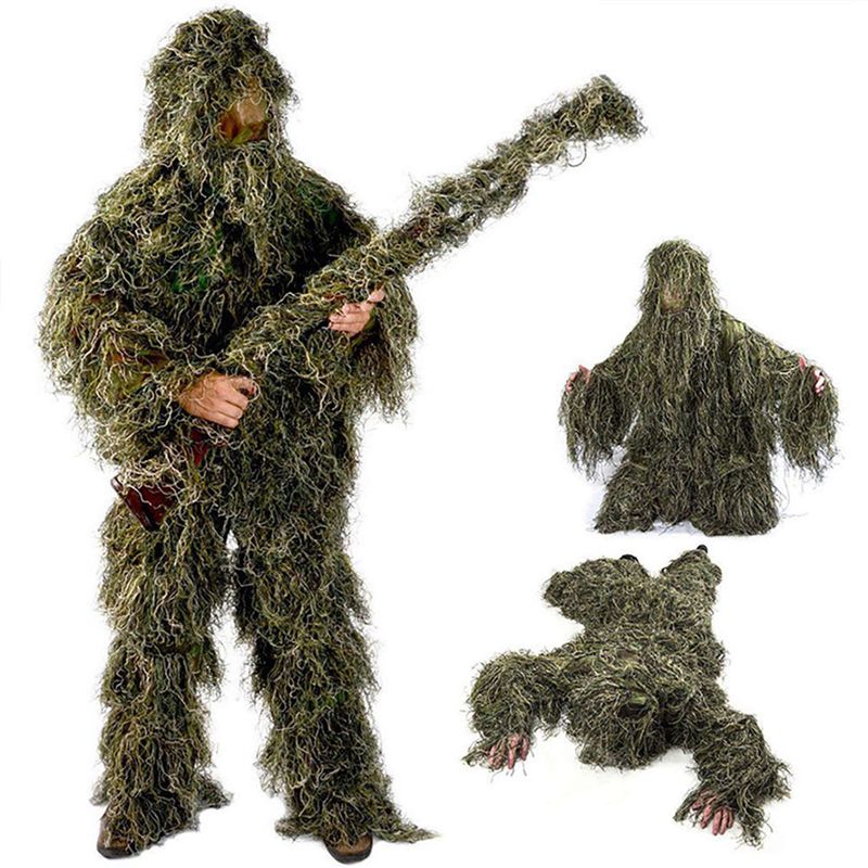 AEF6-2X 5 In 1 Ghillie Suit,3D - Hunting Outdoor Apparel ulasan dan harga