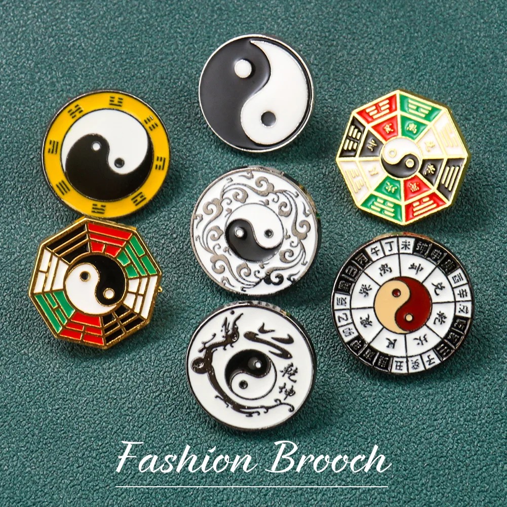 Yin Yang Symbol Metal Brooch C - Hunting Outdoor Apparel ulasan dan harga