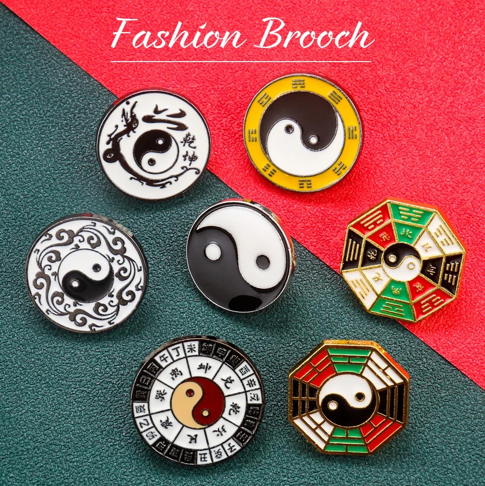 Yin Yang Symbol Metal Brooch C - Hunting Outdoor Apparel ulasan dan harga
