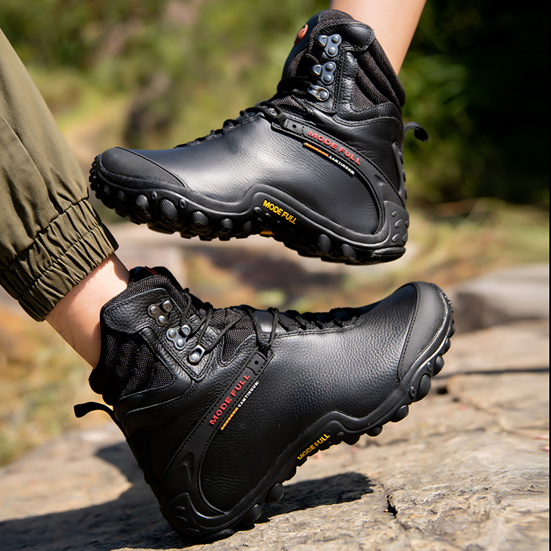 Cow Leather Men Winter Hiking  - Outdoor Hunting Boots For Men ulasan dan harga