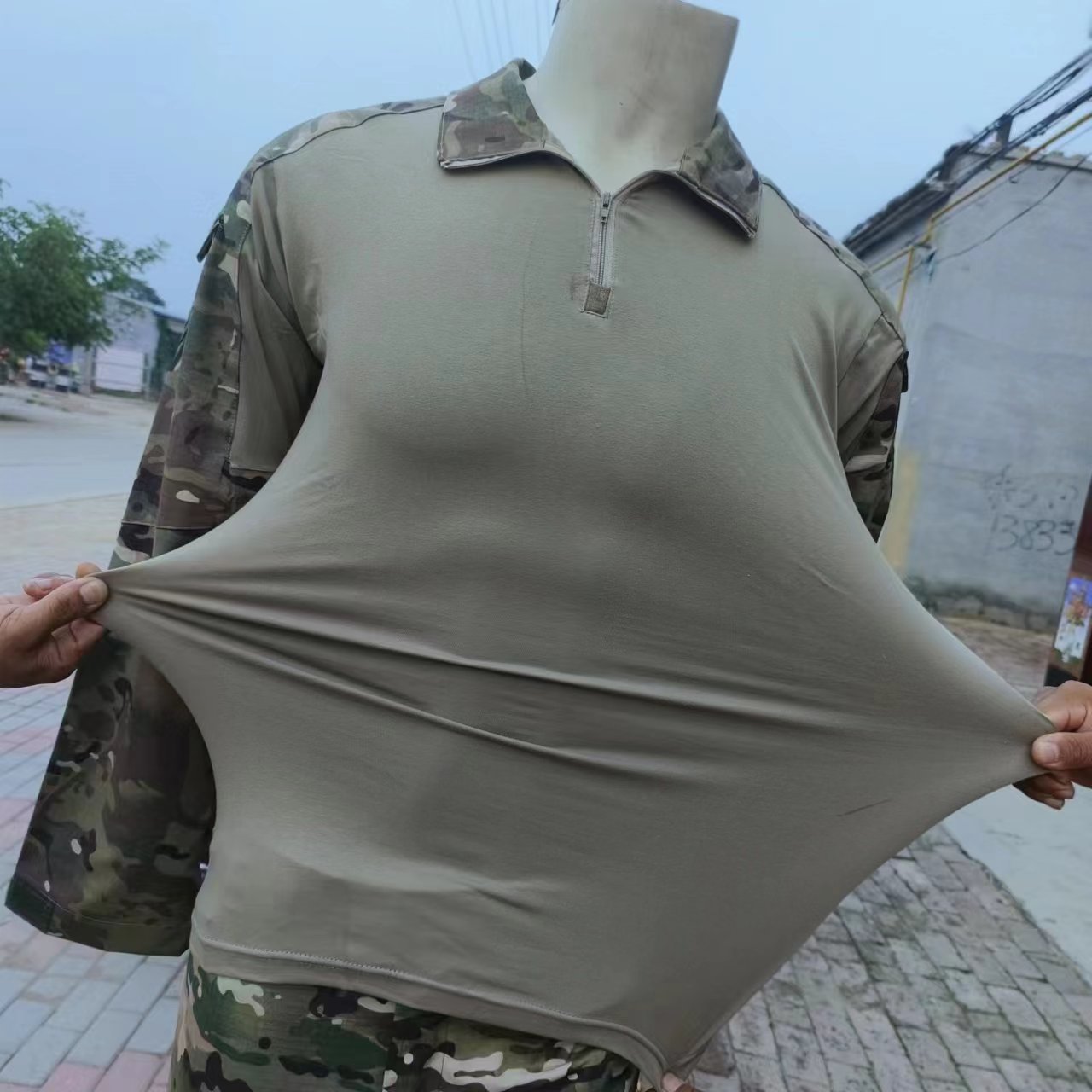 Men Cotton Quarter Zip Camoufl - Hunting Outdoor Apparel ulasan dan harga